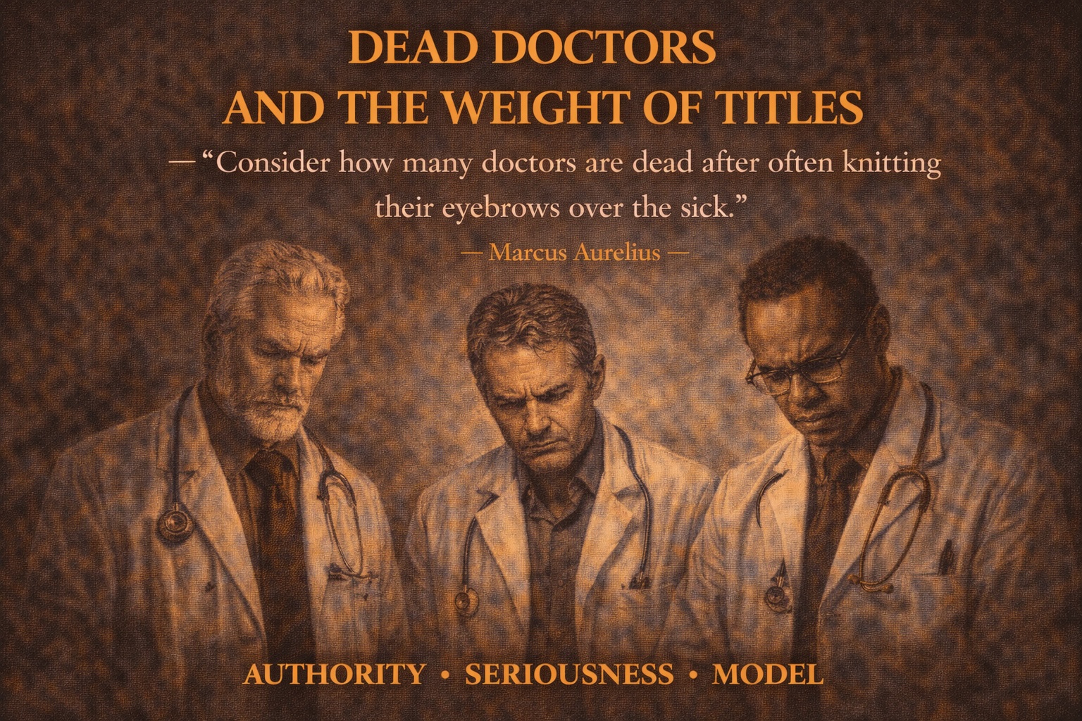 Book II, Section 8: Strip away the illusion that expertise and grim seriousness confer immunity from the basic terms of life.